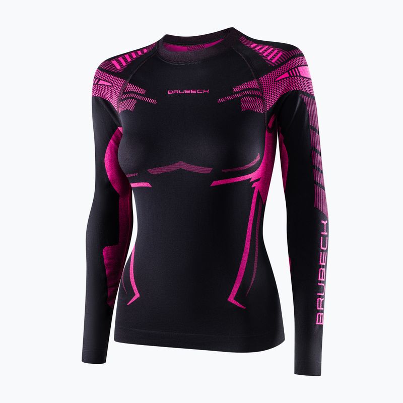 Bluza termoaktywna damska Brubeck Dry czarny/fuksjowy 3