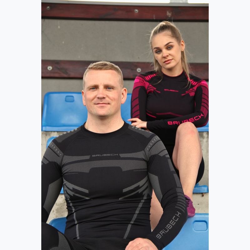 Longsleeve termoaktywny damski Brubeck Dry czarny/fuksjowy 7