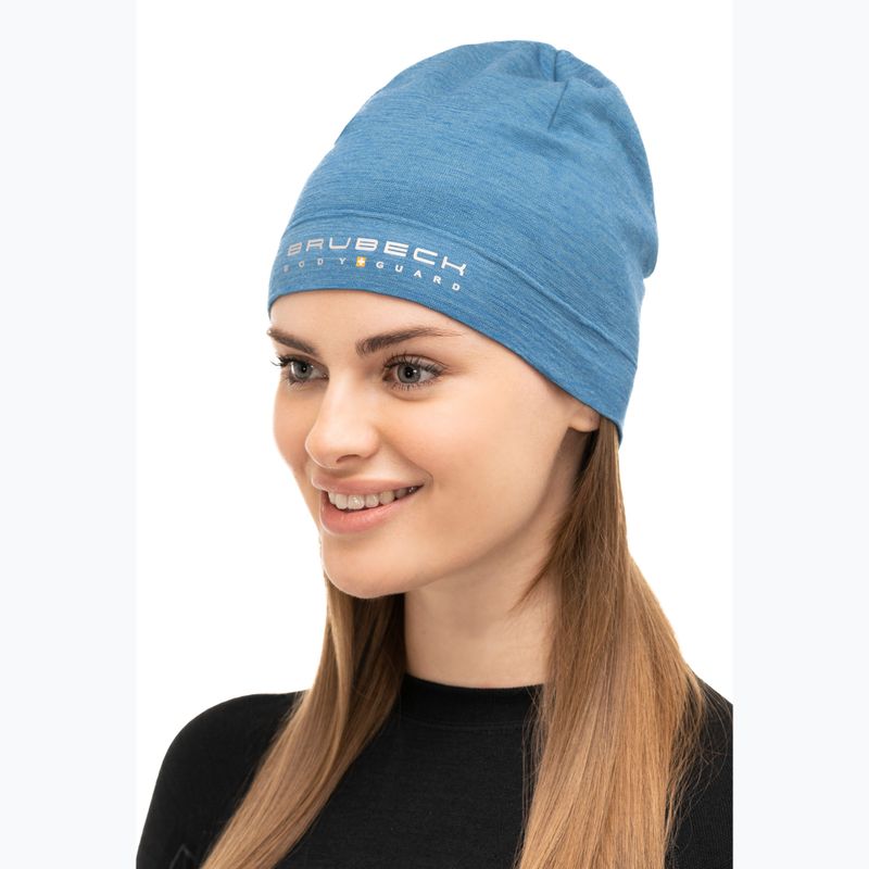 Czapka termoaktywna Brubeck Merino Wool jeansowy