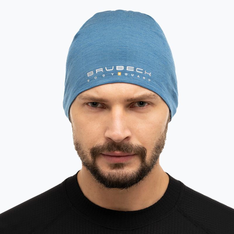 Czapka termoaktywna Brubeck Merino Wool jeansowy 2