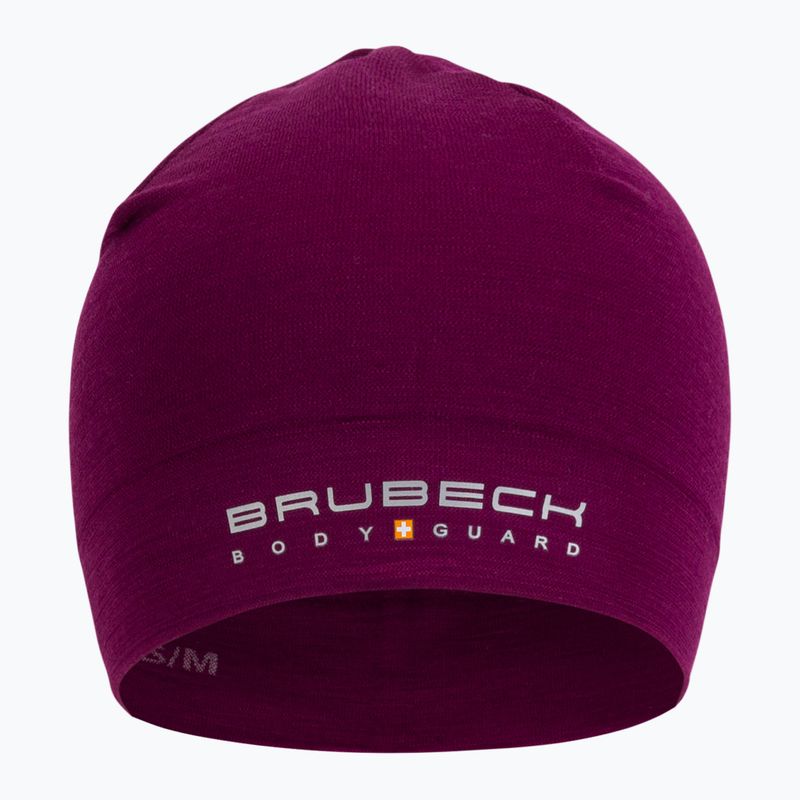 Czapka termoaktywna Brubeck Merino Wool śliwkowy 2