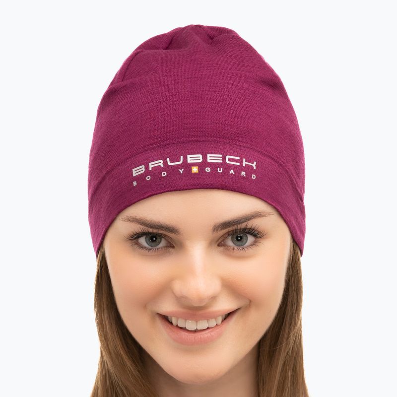 Czapka termoaktywna Brubeck Merino Wool śliwkowy 4
