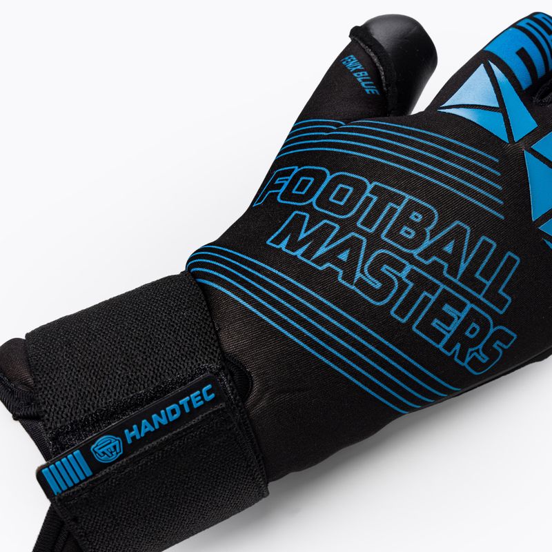 Rękawice bramkarskie dziecięce Football Masters Fenix czarne/niebieskie 3