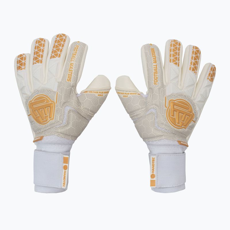 Rękawice bramkarskie Football Masters Voltage Plus NC v 4.0 białe/złote