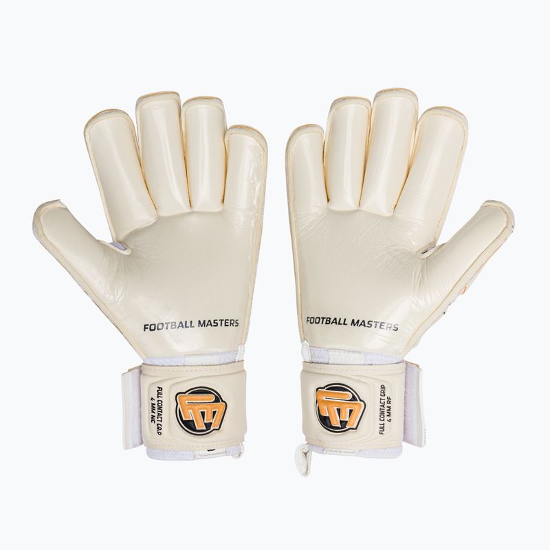 Rękawice bramkarskie Football Masters Full Contact RF v4.0 białe/złote 2