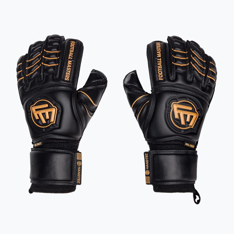 Rękawice bramkarskie dziecięce Football Masters Full Contact RF v4.0 czarne/złote