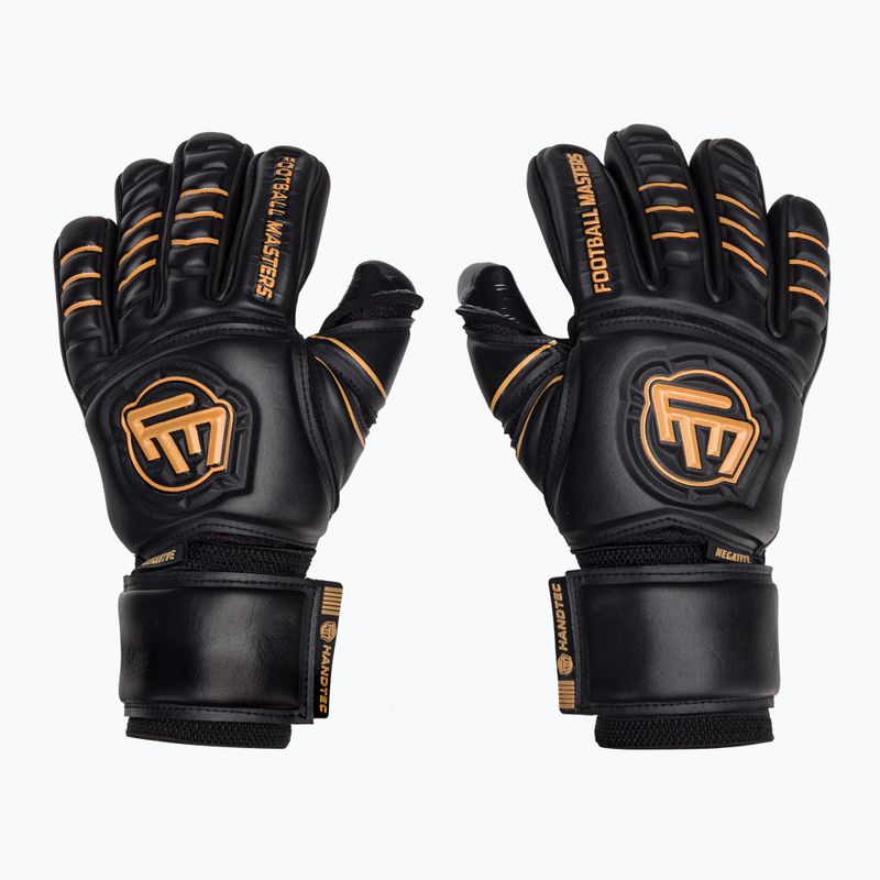 Rękawice bramkarskie dziecięce Football Masters Full Contact NC v4.0 czarne/złote