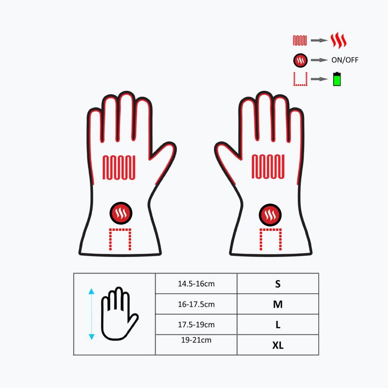 Rękawice narciarskie ogrzewane Glovii GS8 szare 7