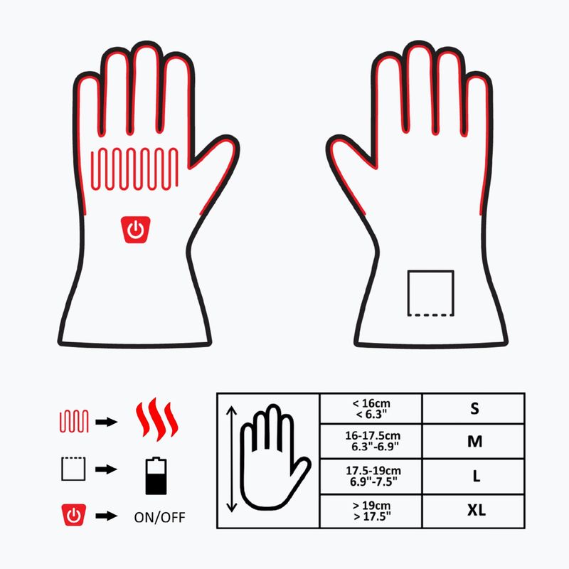 Rękawice narciarskie ogrzewane Glovii GS8 szare 8