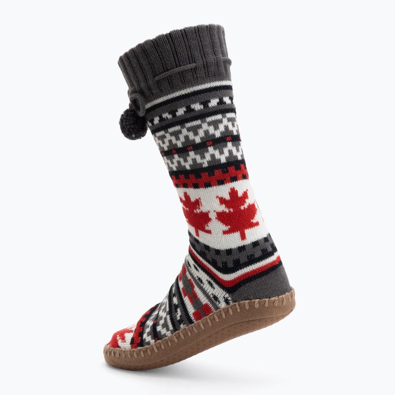 Kapcie ogrzewane ze skarpetkami Glovii GOB białe/czerwone/szare 2