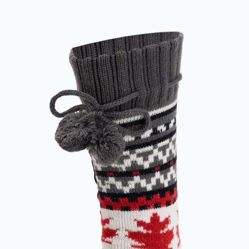 Kapcie ogrzewane ze skarpetkami Glovii GOB białe/czerwone/szare 3