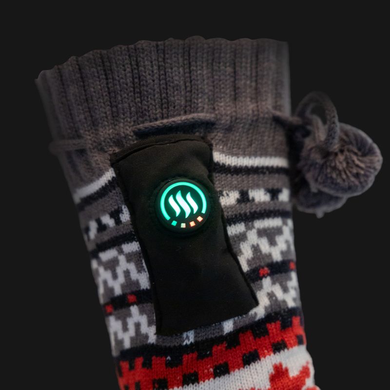 Kapcie ogrzewane ze skarpetkami Glovii GOB białe/czerwone/szare 6