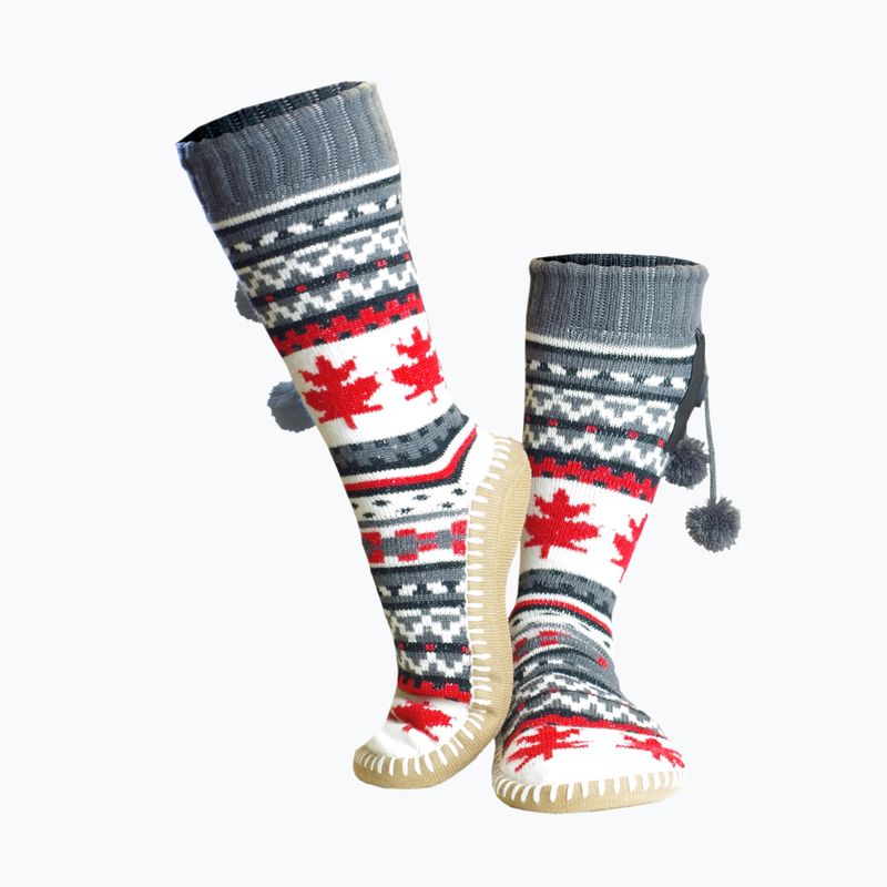 Kapcie ogrzewane ze skarpetkami Glovii GOB białe/czerwone/szare 9