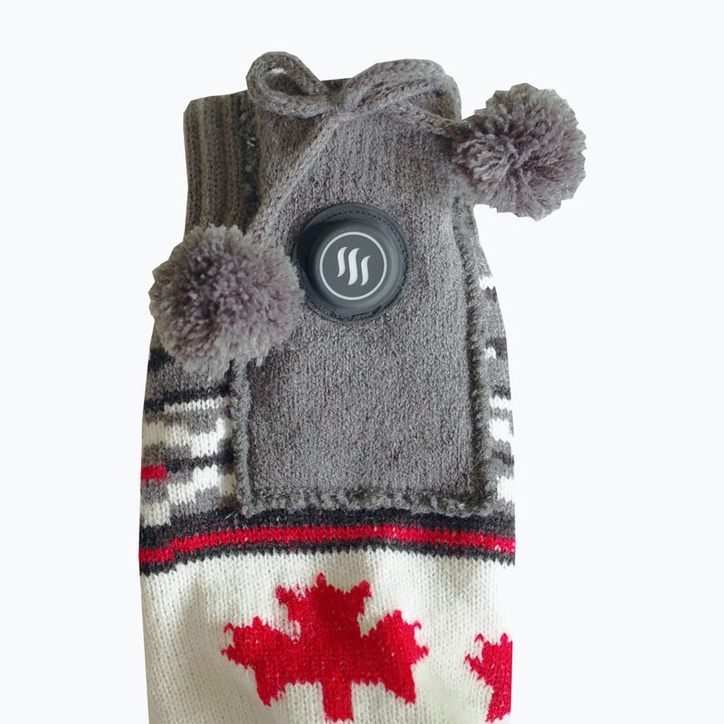 Kapcie ogrzewane ze skarpetkami Glovii GQ4 białe/czerwone/szare 6