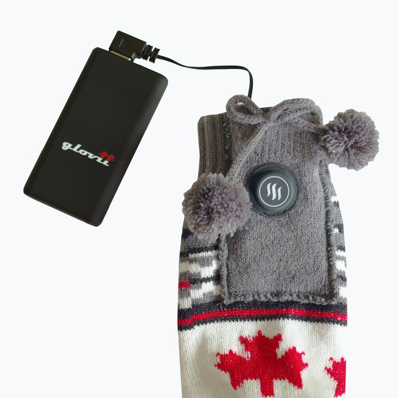 Kapcie ogrzewane ze skarpetkami Glovii GQ4 białe/czerwone/szare 7