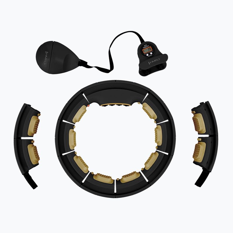 Hula hop z obciążnikiem i licznikiem HMS HHM13 black/gold 3
