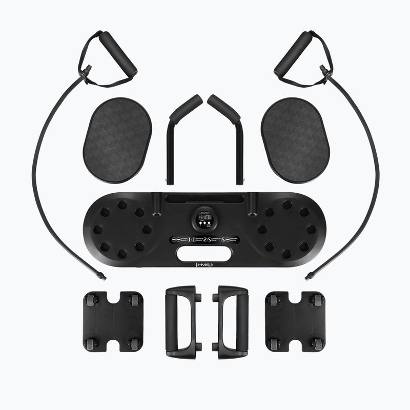 Deska wielofunkcyjna HMS DBP02 do ćwiczeń mięśni brzucha i pompek z linkami 3w1 black 2