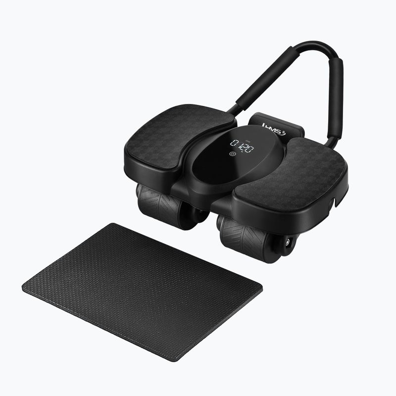 Koło automatyczne do ćwiczeń mięśni brzucha z podparciem i wyświetlaczem HMS KA40 black