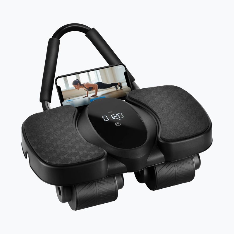 Koło automatyczne do ćwiczeń mięśni brzucha z podparciem i wyświetlaczem HMS KA40 black 6