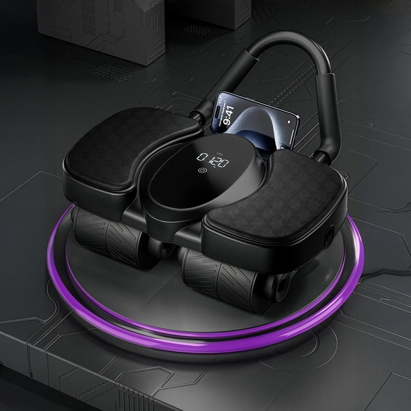 Koło automatyczne do ćwiczeń mięśni brzucha z podparciem i wyświetlaczem HMS KA40 black 9