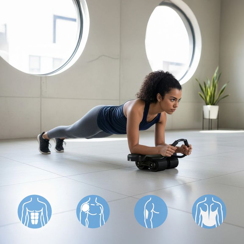 Koło automatyczne do ćwiczeń mięśni brzucha z podparciem i wyświetlaczem HMS KA40 black 12