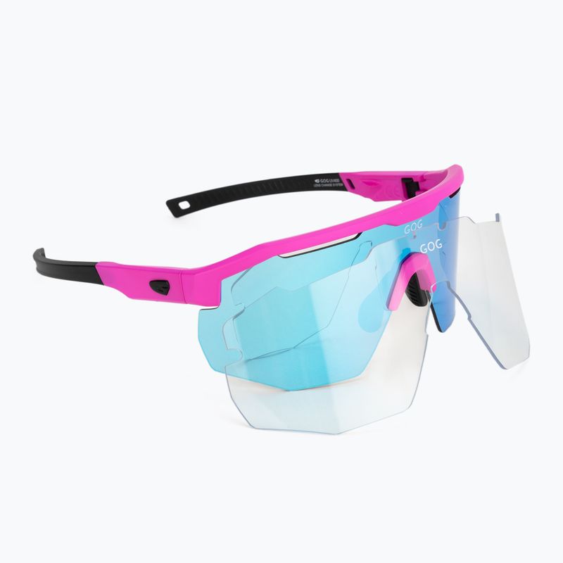 Okulary przeciwsłoneczne GOG Argo matt neon pink/black/white-blue