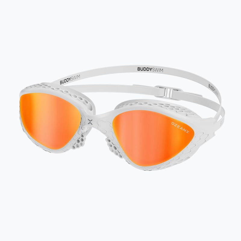 Okulary do pływania BuddySwim OzeanX Mirror white/orange