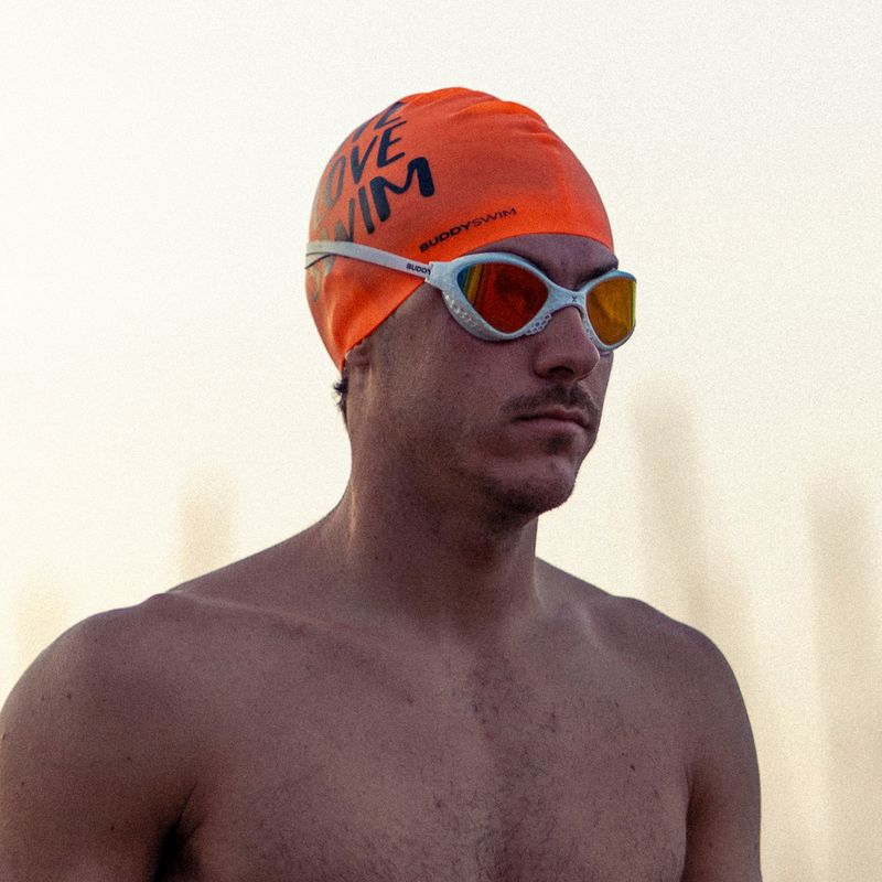 Okulary do pływania BuddySwim OzeanX Mirror white/orange 4