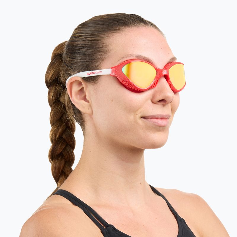 Okulary do pływania BuddySwim OzeanX Mirror red/white/ orange 3
