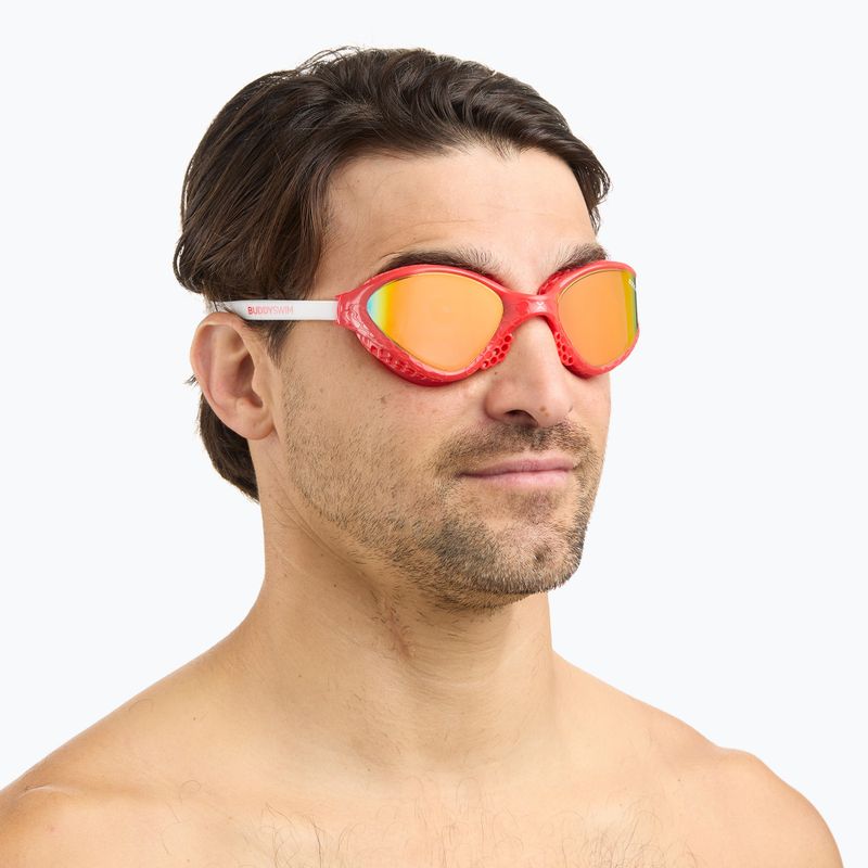 Okulary do pływania BuddySwim OzeanX Mirror red/white/ orange 4