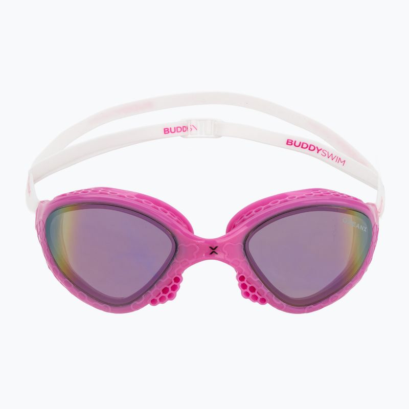 Okulary do pływania BuddySwim OzeanX Mirror pink/white/ iridium 2