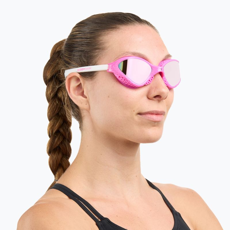 Okulary do pływania BuddySwim OzeanX Mirror pink/white/ iridium 3