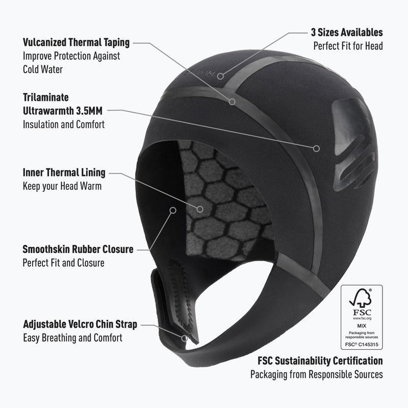Czapka neoprenowa BuddySwim Ultra Warmth 3.5 mm black 3