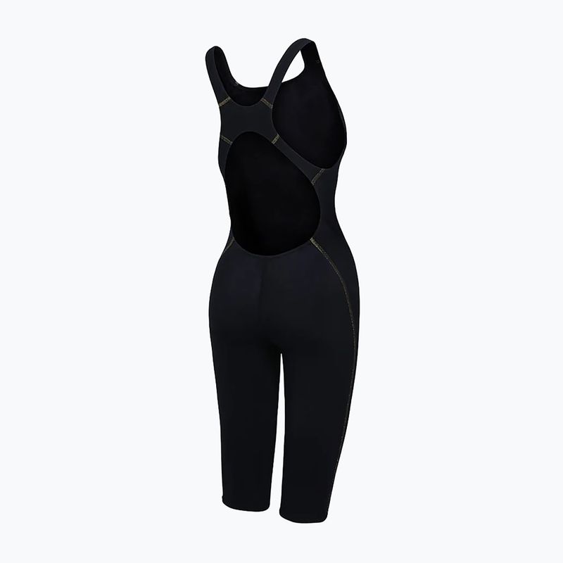 Strój pływacki jednoczęściowy damski ZONE3 FINA Approved Performance Gold Kneeskin black/gold 2