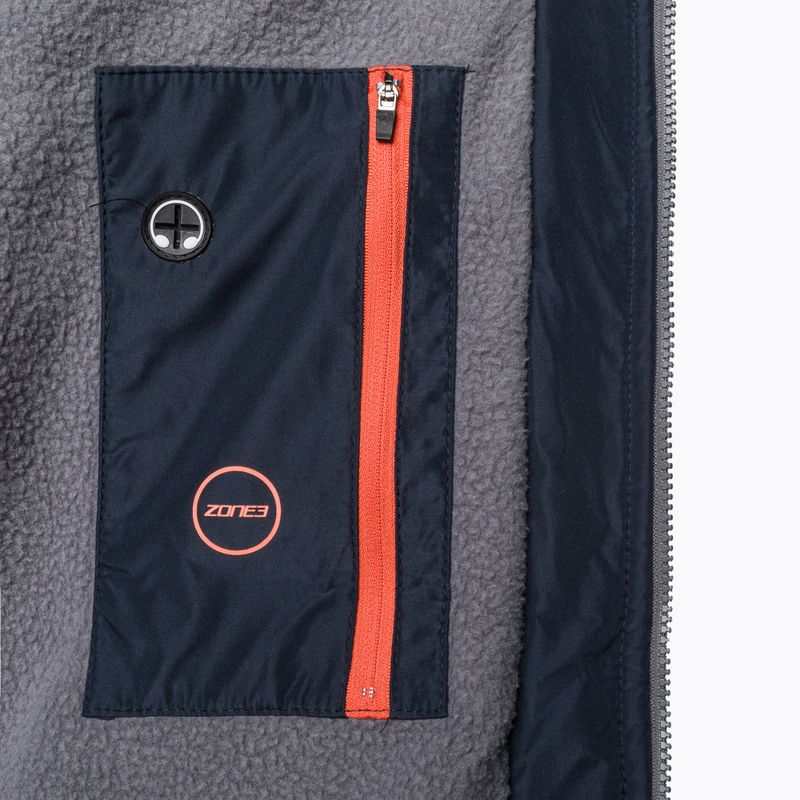 Płaszcz ZONE3 Robe Fleece Parka navy/grey/orange 5