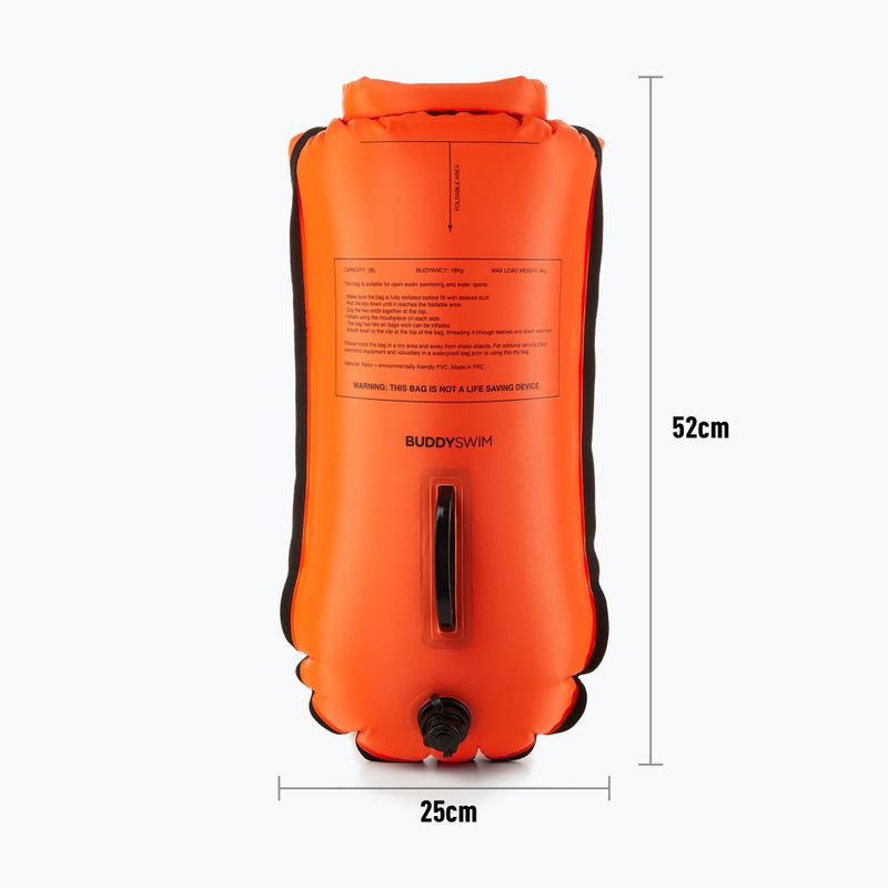 Bojka asekuracyjna BuddySwim LLS Dry Bag 28 l orange 3