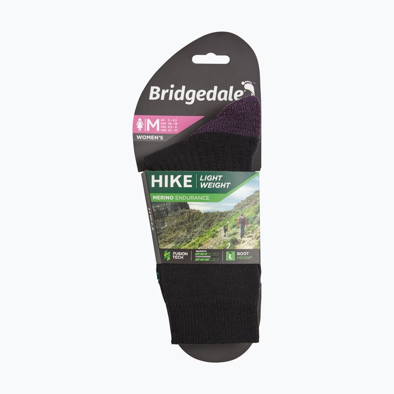 Skarpety damskie Bridgedale Lightweight Merino Performance Boot Original black/purple 4