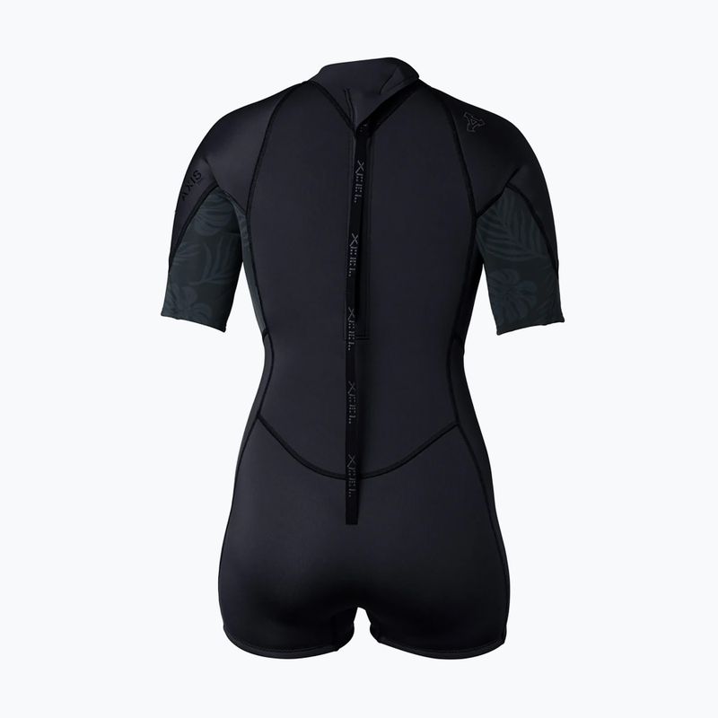 Pianka do pływania damska Xcel Axis Back Zip Spring 2 mm black/palm/monstera print 2