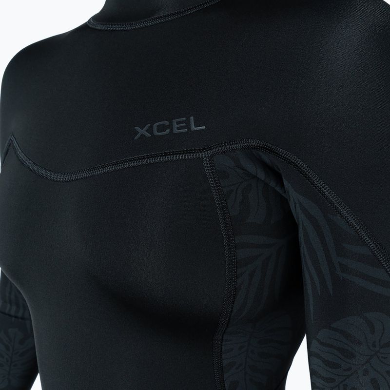 Pianka do pływania damska Xcel Axis Back Zip Spring 2 mm black/palm/monstera print 4