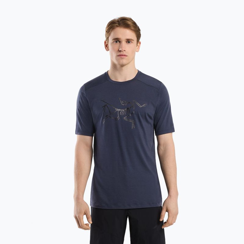 Koszulka męska Arc'teryx Ionia Merino Wool Logo black/sapphire