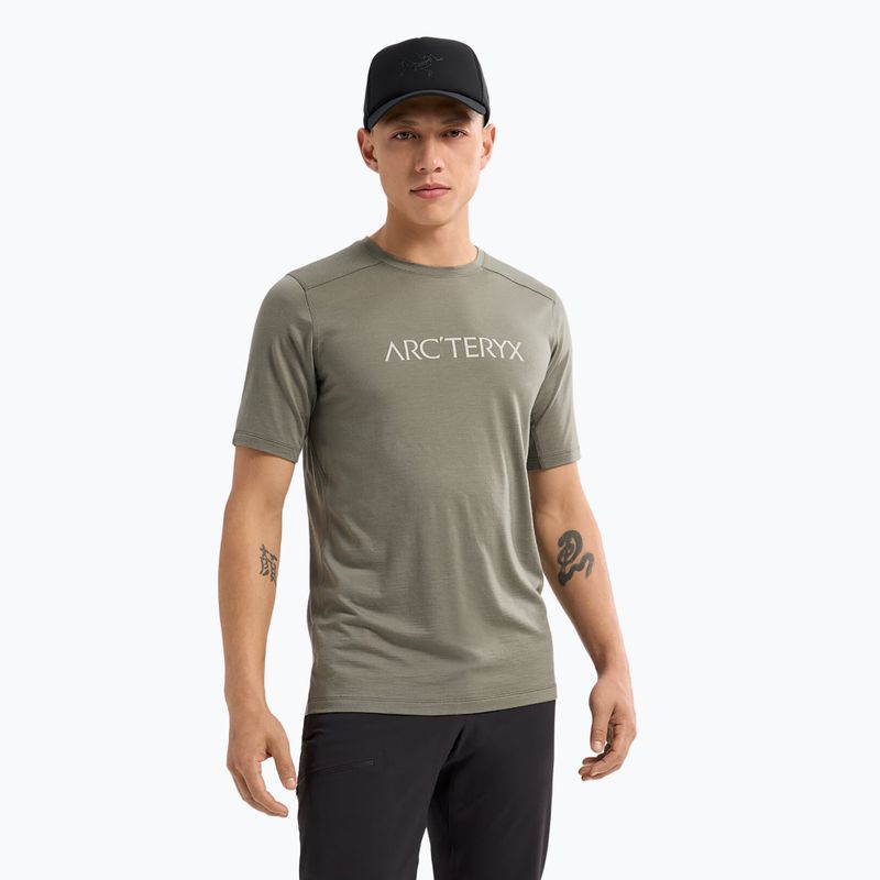 Koszulka męska Arcteryx Ionia Merino Wool Arc'Word Logo forage