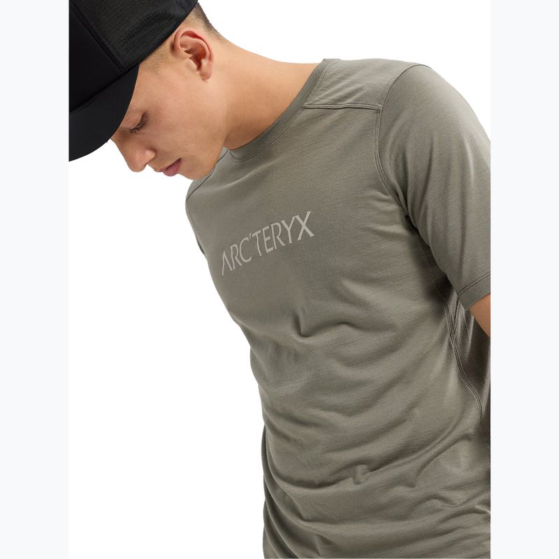 Koszulka męska Arcteryx Ionia Merino Wool Arc'Word Logo forage 4