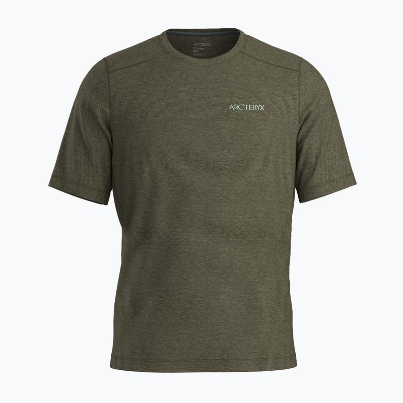 Koszulka trekkingowa męska Arc'teryx Cormac Arc'bird Logo tatsu heather/stone green