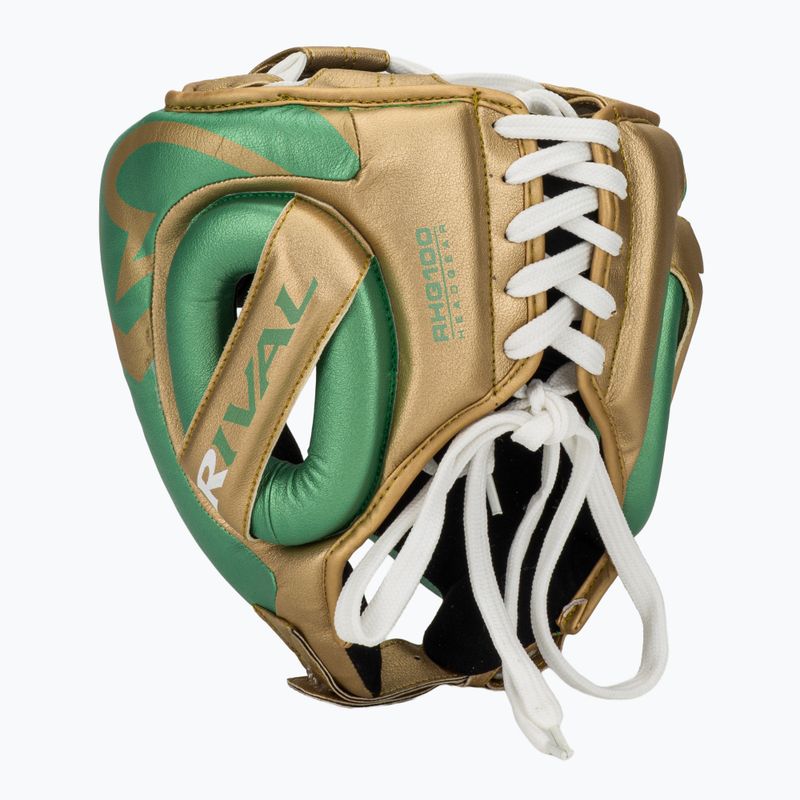 Kask bokserski Rival RHG100 Professional Headgear green/gold 3