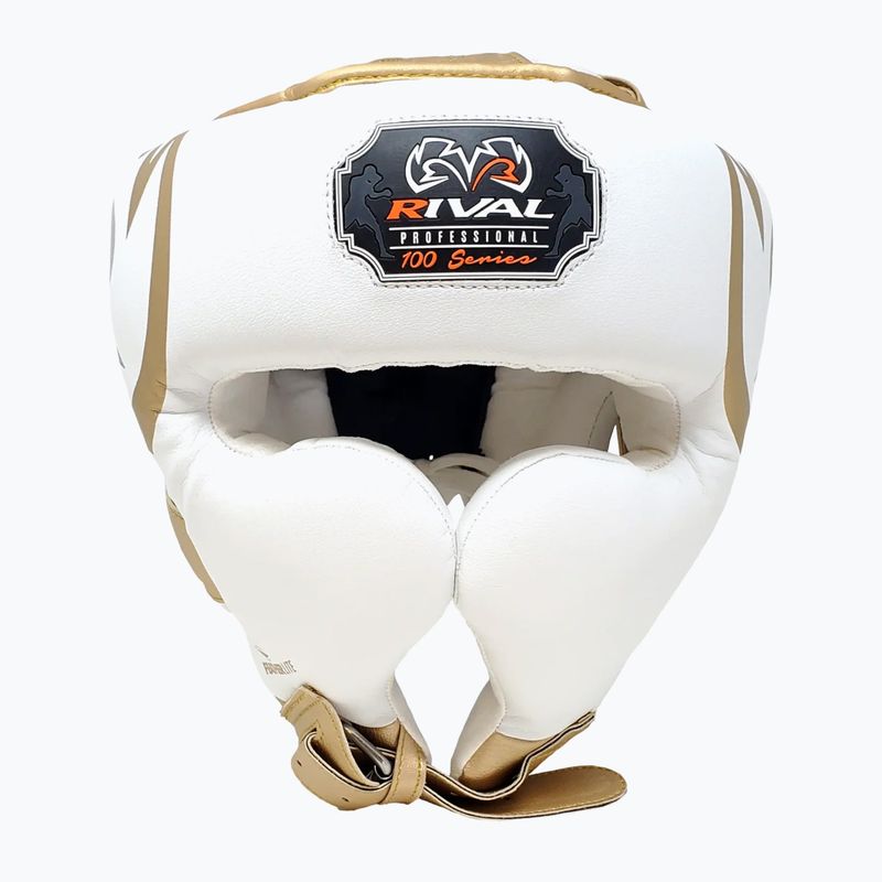 Kask bokserski Rival RHG100 Professional Headgear white/gold 2