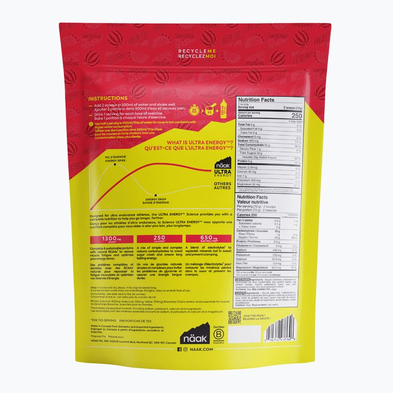 Napój energetyczny Näak Ultra Energy Drink Mix 720 g watermelon 2