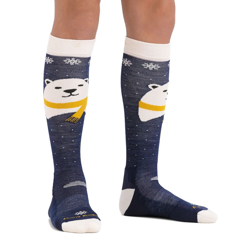 Skarpety narciarskie dziecięce Darn Tough Polar Bear OTC Midweight with Cushion w/ Padded Shin blue 2