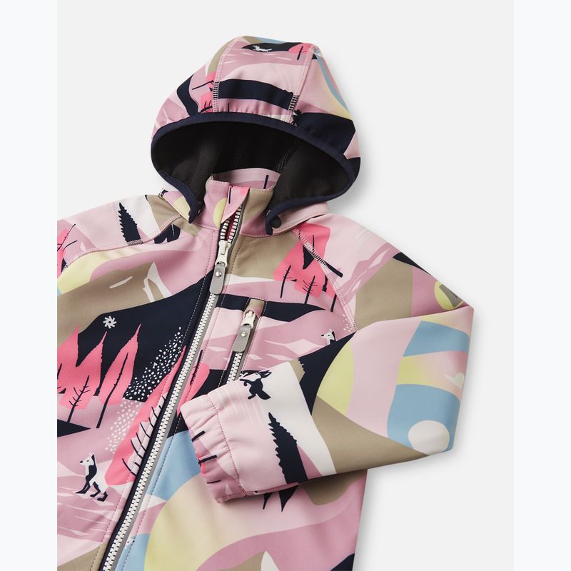 Kurtka softshell dziecięca Reima Vantti grey pink 4