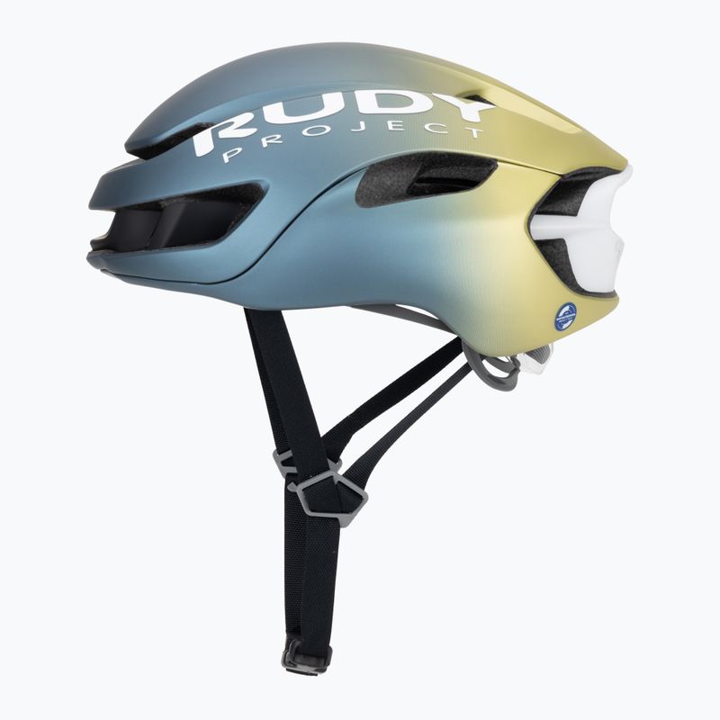 Kask rowerowy Rudy Project Nytron blue avio/apple green metal matte 3