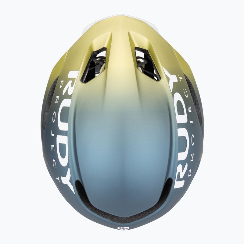 Kask rowerowy Rudy Project Nytron blue avio/apple green metal matte 6
